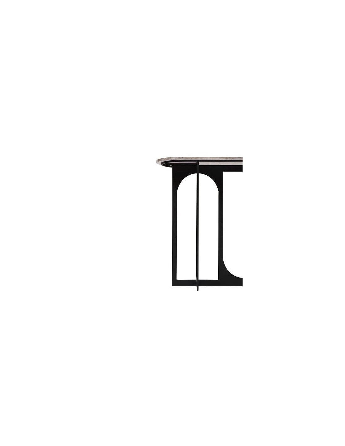 MOBILETTI E CONSOLE: vendita online Consolle Tusco, L. 140 cm, P. 34 cm, A. 79,5 cm, metallo, MDF effetto marmo, nero in offerta