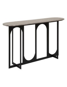 MOBILETTI E CONSOLE: vendita online Consolle Tusco, L. 140 cm, P. 34 cm, A. 79,5 cm, metallo, MDF effetto marmo, nero in offerta