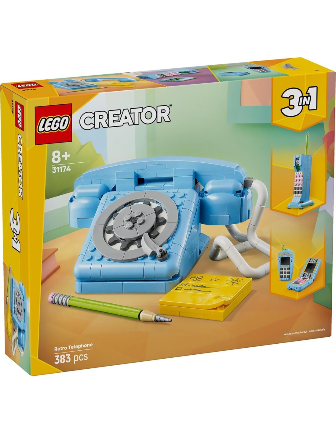 GIOCATTOLO PUBBLICIZZATO: vendita online LEGO Creator 31174 Telefono Retrò – Set 3 in 1 Vintage in offerta