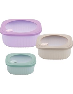 THERMOS E PORTAVIVANDE: vendita online Set 3 Contenitori Quadrati con Chiusura Ermetica Pedrini in offerta 2