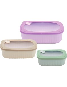 THERMOS E PORTAVIVANDE: vendita online Set 3 Contenitori Ermetici Rettangolari Pedrini in offerta 2