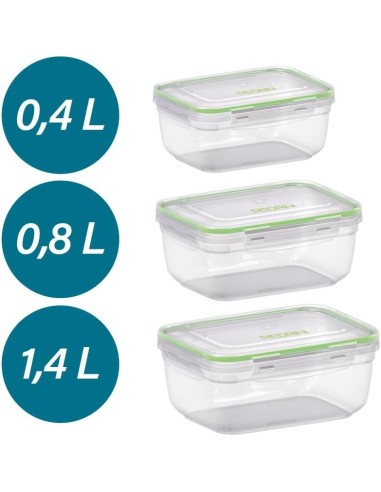 THERMOS E PORTAVIVANDE: vendita online Set 3 Contenitori Rettangolari Pedrini 400/800/1400ML in offerta