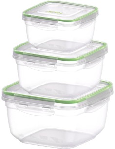 THERMOS E PORTAVIVANDE: vendita online Set 3 Contenitori Quadrati Pedrini 500/900/1500ML in offerta