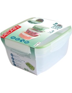 THERMOS E PORTAVIVANDE: vendita online Set 3 Contenitori Quadrati Pedrini 500/900/1500ML in offerta 2