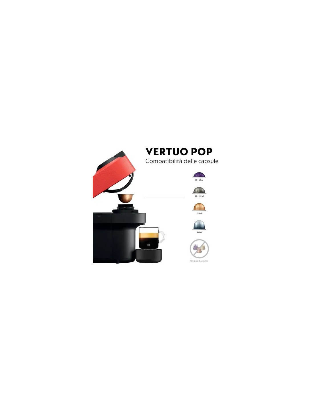 Krups Vertuo Pop XN9205 Nespresso – Macchina Caffè Capsule Rossa | Shopincasa