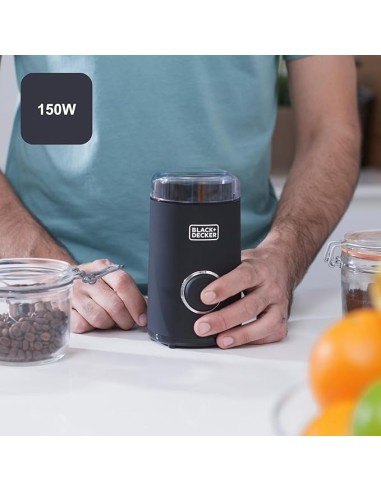 BLACK+DECKER Macinacaffè 150W in Acciaio Inox Nero | Shopincasa
