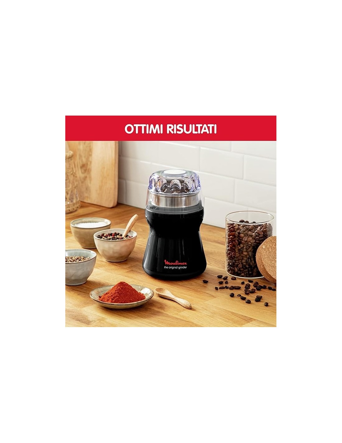 Moulinex AR1108 Macinacaffè 180W Acciaio Inox Nero | Shopincasa