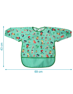 Bavaglino impermeabile con maniche verde per bambini - shopincasa.it