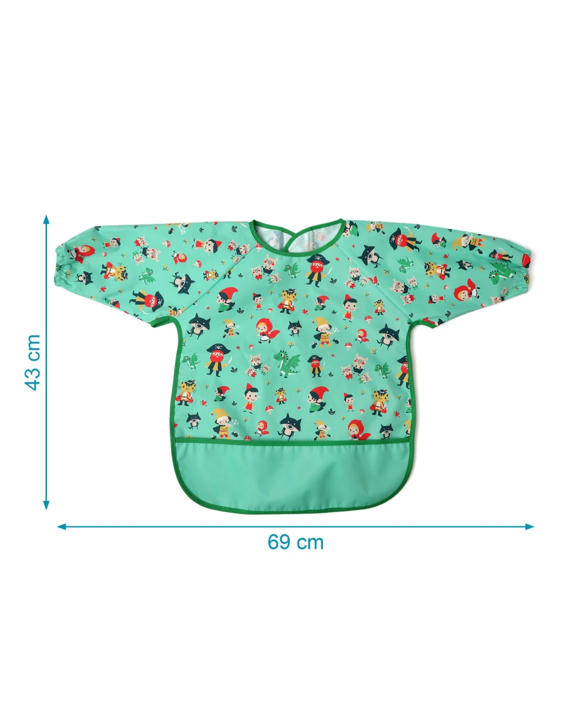 Bavaglino impermeabile con maniche verde per bambini - shopincasa.it
