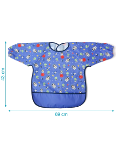 Bavaglino impermeabile con maniche blu per bambini - shopincasa.it