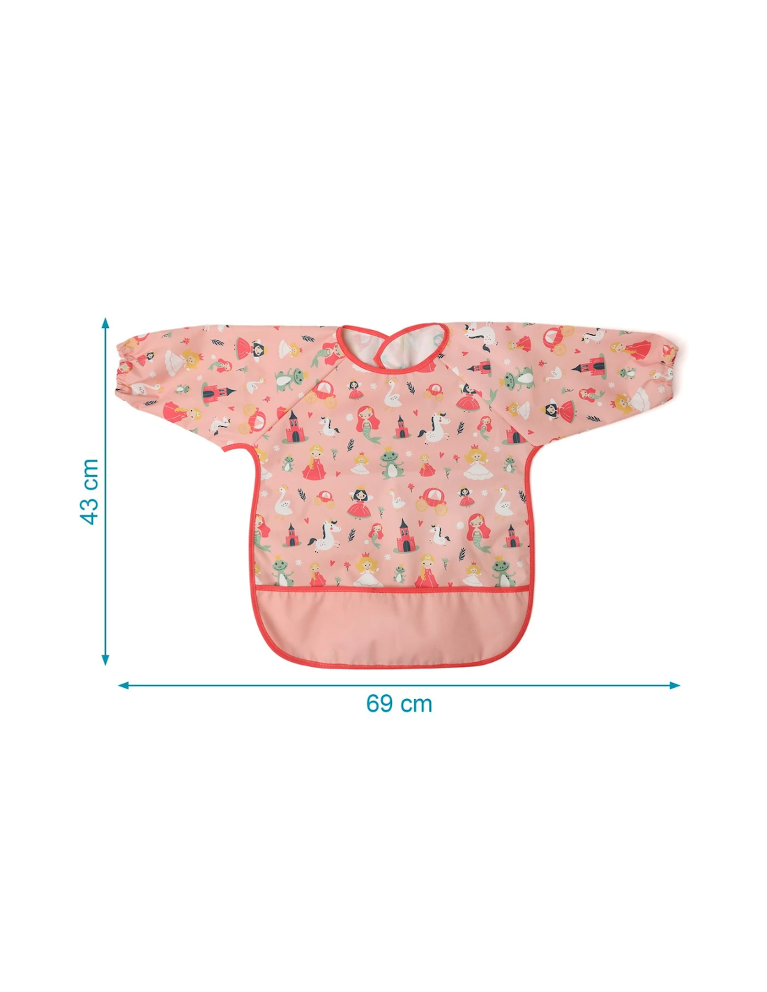 Bavaglino Impermeabile con Maniche Rosa – Morbido e Pratico