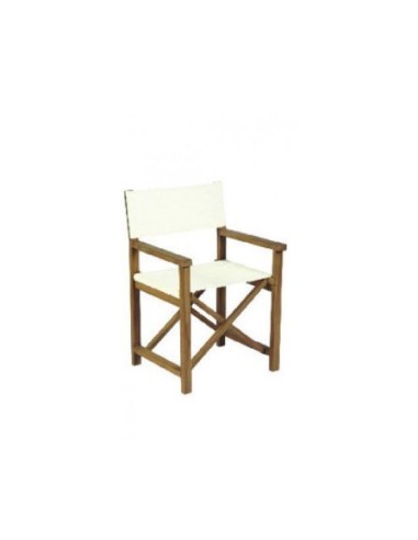 Sedia Regista in Legno di Acacia, Richiudibile, Elegante Tessuto Bianco | Shop in Casa