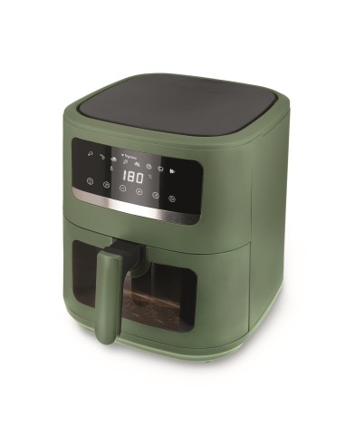 FRIGGITRICI: vendita online Friggitrice ad Aria, Iridea Verde, 8 Litri, Doppia Resistenza, 2000W, Display Digitale in offerta