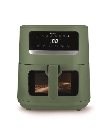 FRIGGITRICI: vendita online Friggitrice ad Aria, Iridea Verde, 8 Litri, Doppia Resistenza, 2000W, Display Digitale in offerta