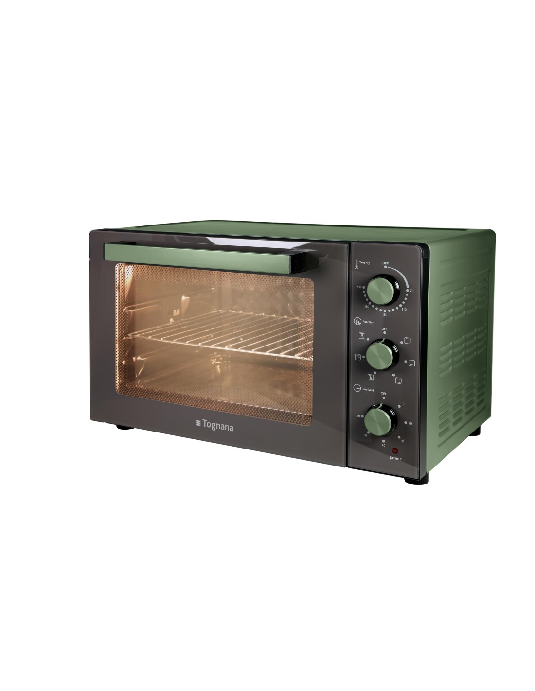 FORNI E MICROONDE: vendita online Fornetto Elettrico, Forno Ventilato Verde Salvia, 60 Litri, Timer 60 Minuti, 1900W, Girarro...