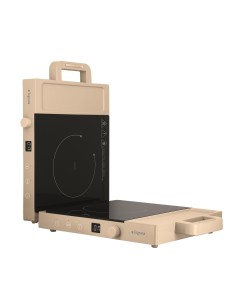 FORNI E MICROONDE: vendita online Piastra Induzione Doppia Portatile, Iridea Champagne, 3500W, Timer 99 Min, Display Digitale...