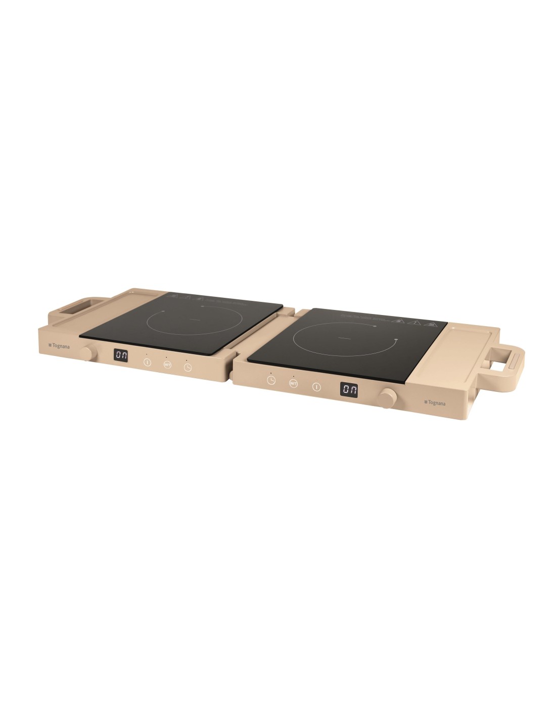 FORNI E MICROONDE: vendita online Piastra Induzione Doppia Portatile, Iridea Champagne, 3500W, Timer 99 Min, Display Digitale...