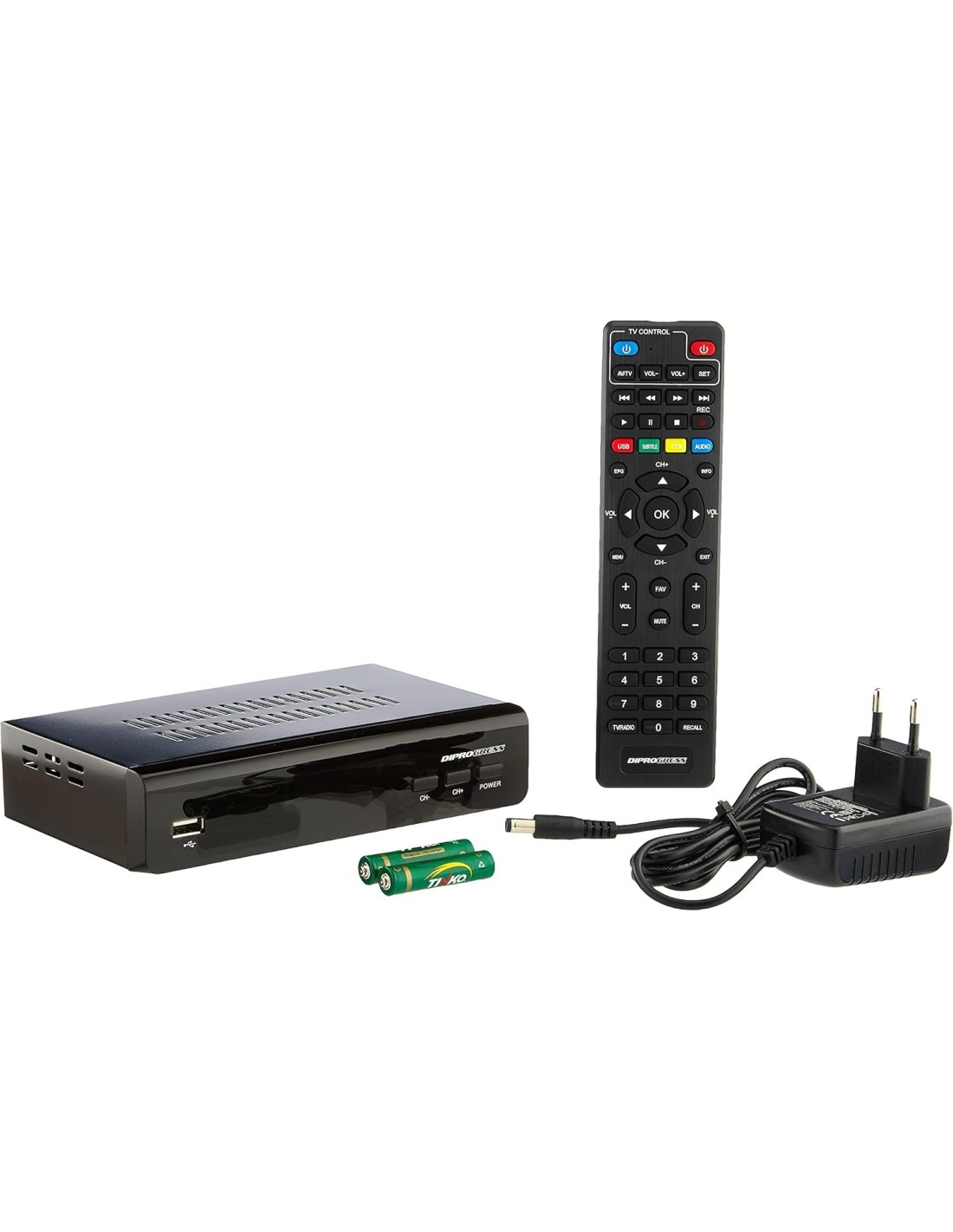Diprogress DPT203HD Decoder DVB-T2 HEVC H265 con Telecomando 2 in 1 | Shopincasa.it
