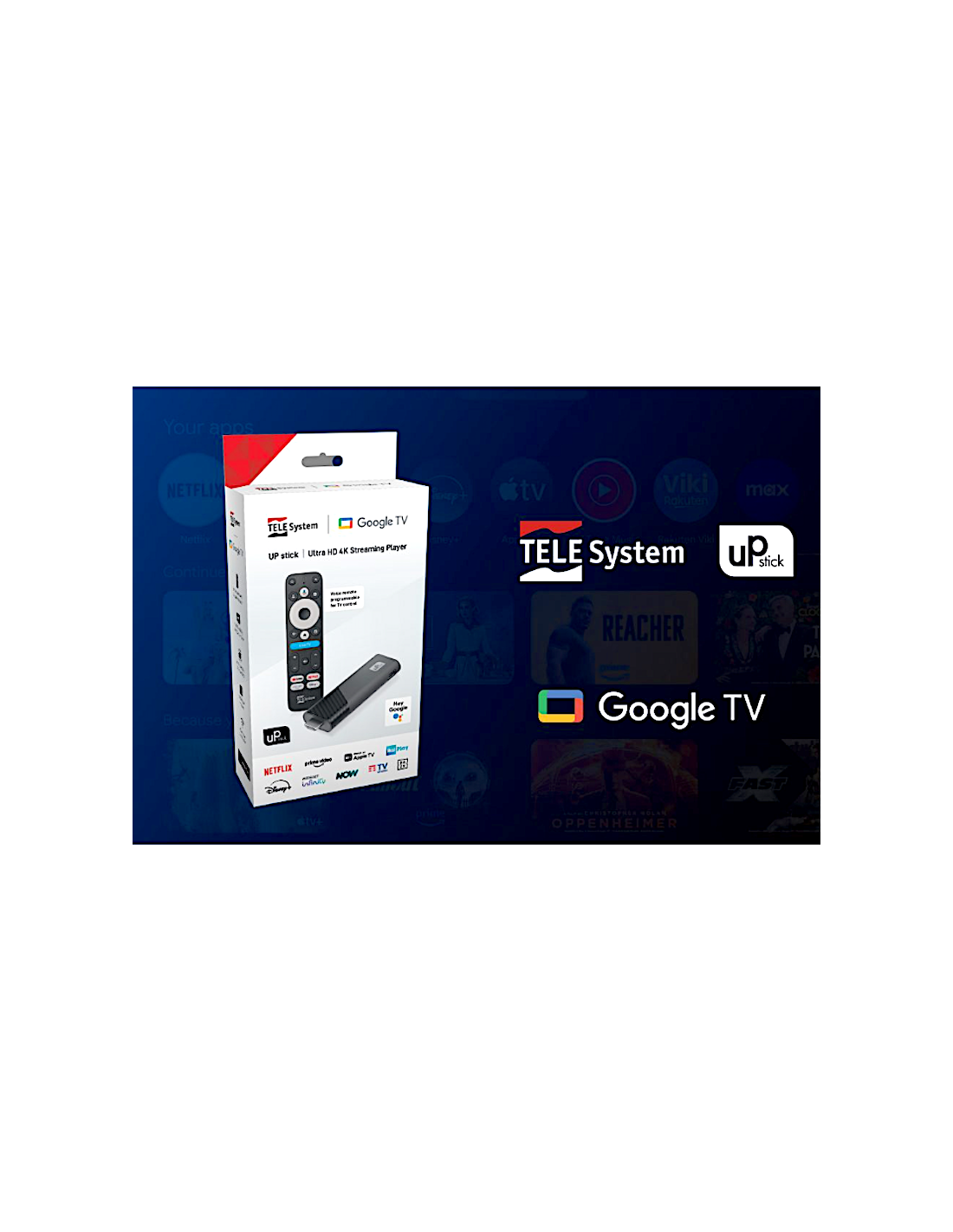 UP STICK 21005359 STREAMER 4K GOOGLE TV WIFI BT TELESYSTEM
