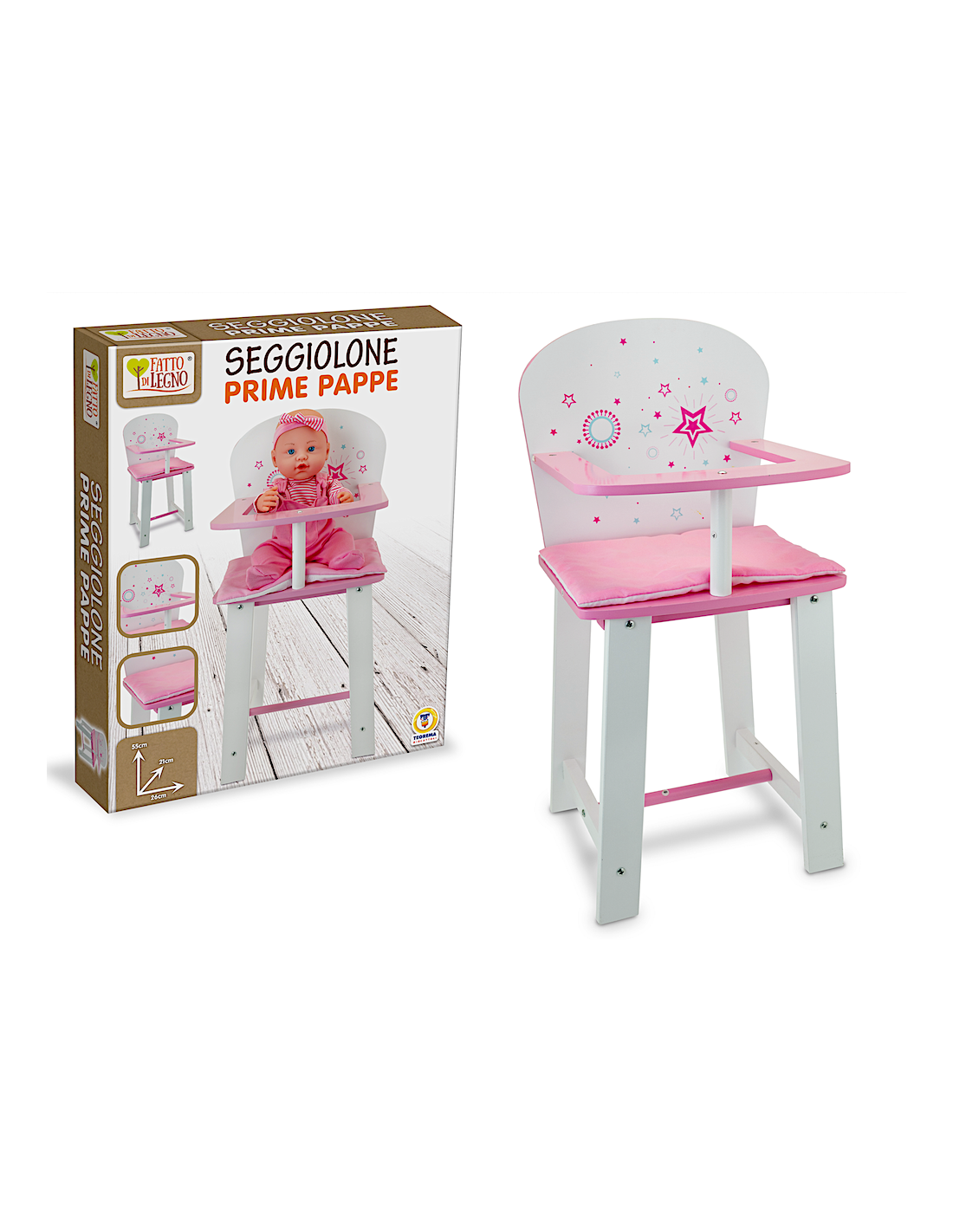 Seggiolone in Legno H55CM Fatto di Legno Gioco Educativo | Shop in Casa