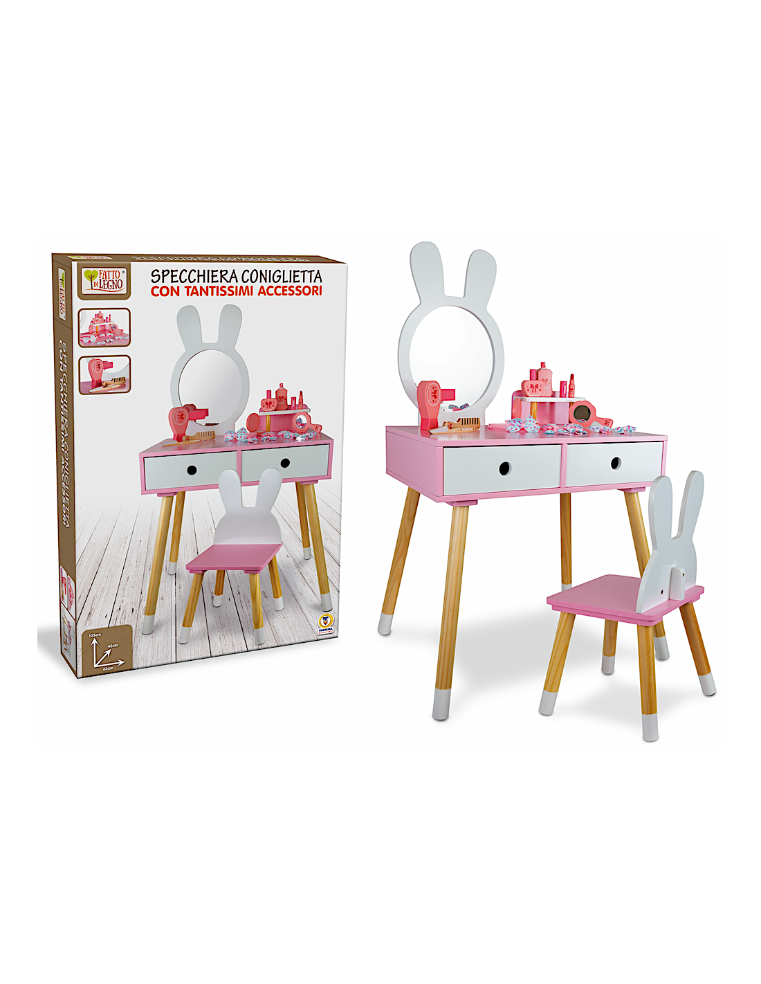 FATTO DI LEGNO - SPECCHIERA CON ACCESSORI