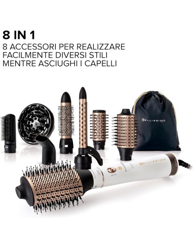 Bellissima Imetec Air Wonder – Spazzola Ad Aria Calda 8 in 1