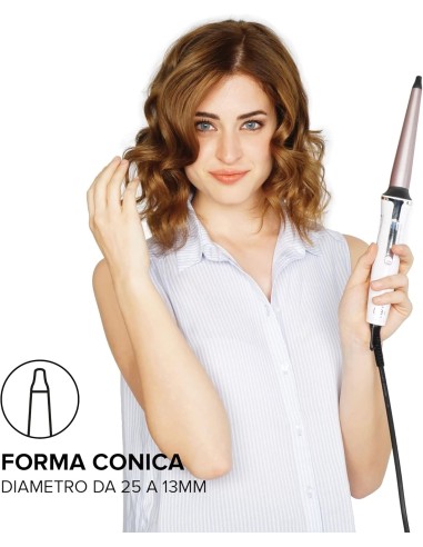Bellissima Imetec GT15 200 – Ferro Arricciacapelli Conico 18–25 mm, Rivestimento Ceramica
