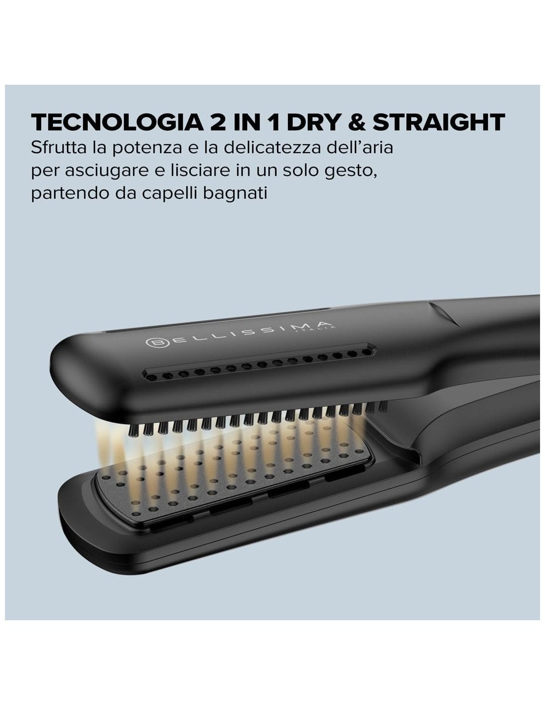 Bellissima Imetec AirSleek – Piastra Asciugacapelli 2 in 1 con Tecnologia a Ioni