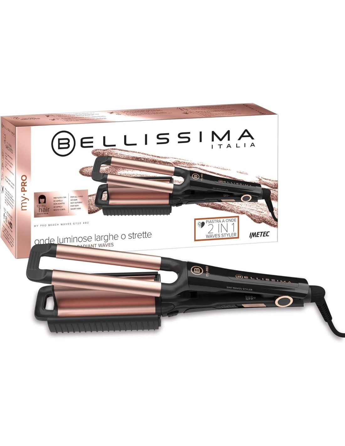 Bellissima Imetec My Pro Beach Waves GT20 400 – Piastra Onde Larghe e Strette