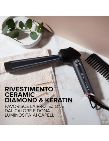 Bellissima Imetec Glam Waves – Ferro Arricciacapelli Conico, 5 Temperature, Protezione Cheratina