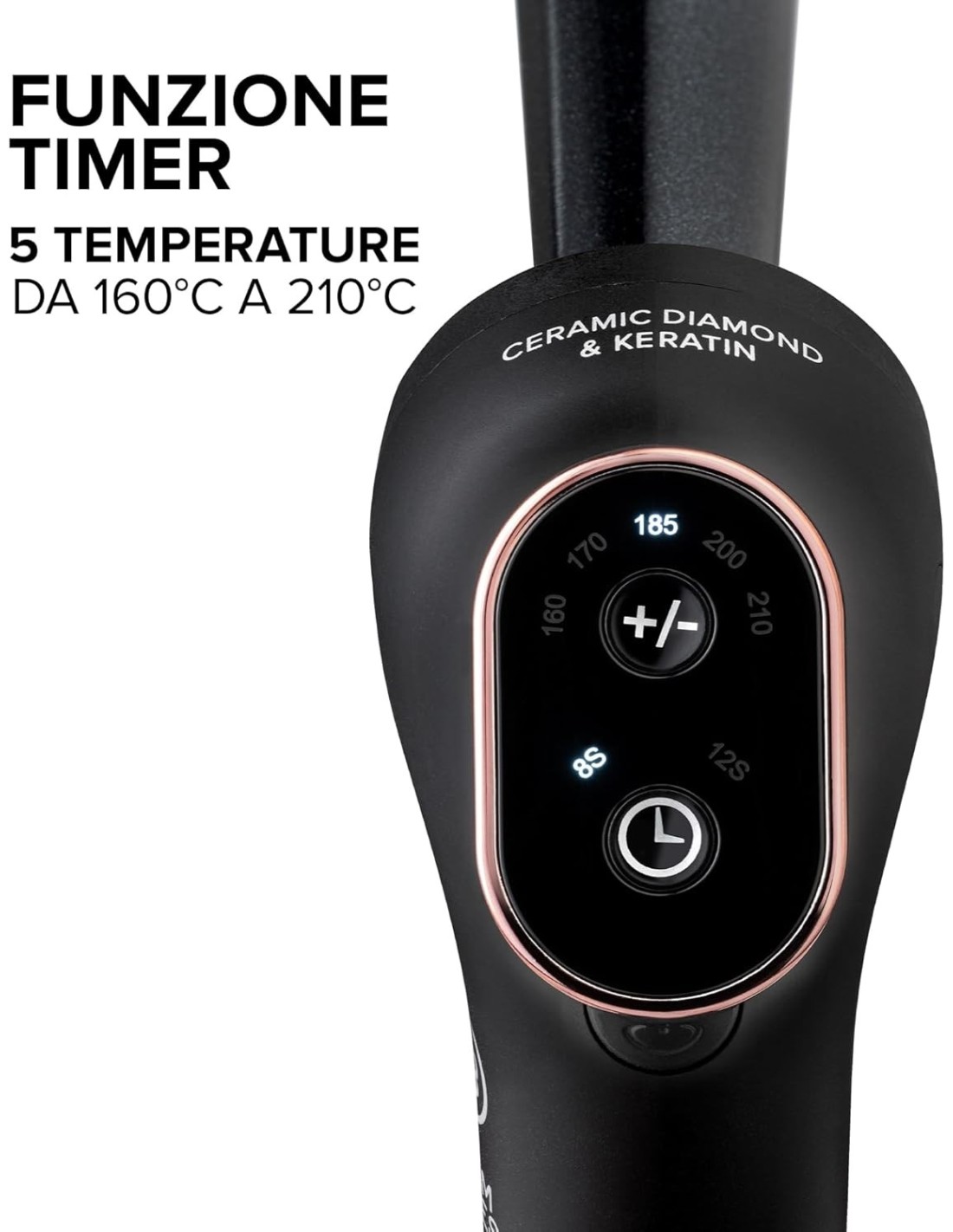 Bellissima Imetec Glam Waves – Ferro Arricciacapelli Conico, 5 Temperature, Protezione Cheratina