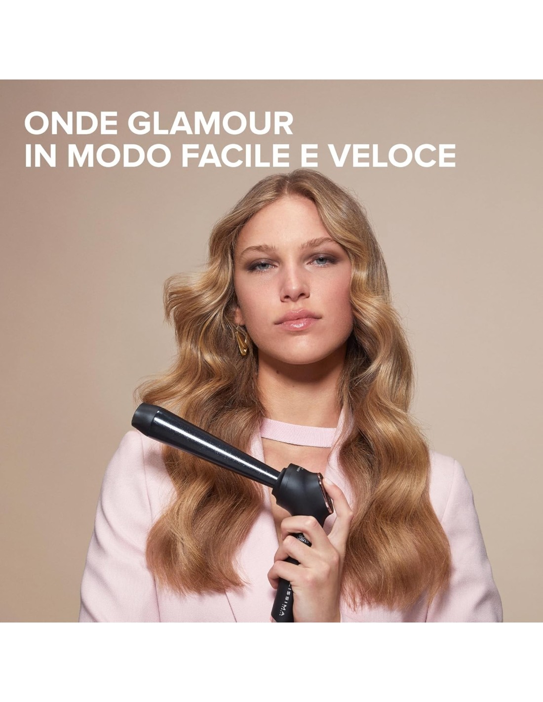 Bellissima Imetec Glam Waves – Ferro Arricciacapelli Conico, 5 Temperature, Protezione Cheratina