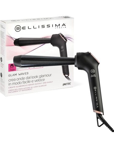 Bellissima Imetec Glam Waves – Ferro Arricciacapelli Conico, 5 Temperature, Protezione Cheratina