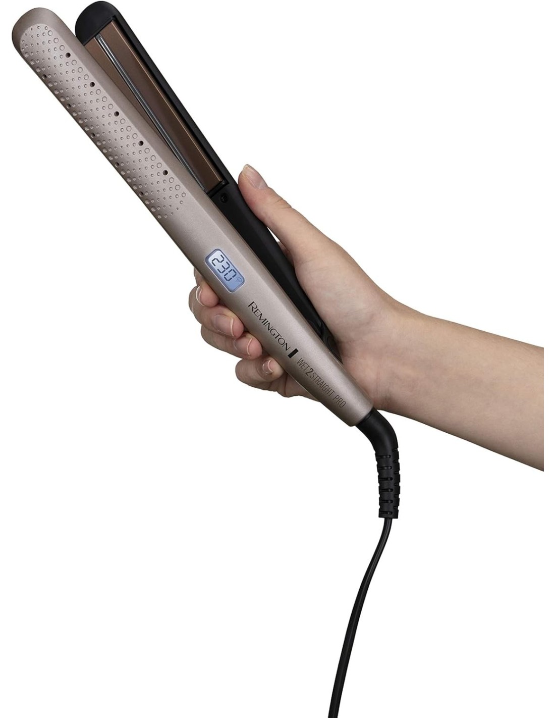 Remington Wet2Straight Pro S7970 – Piastra per Capelli Bagnati e Asciutti, Sensore Umidità, Display LCD, 140-230°C