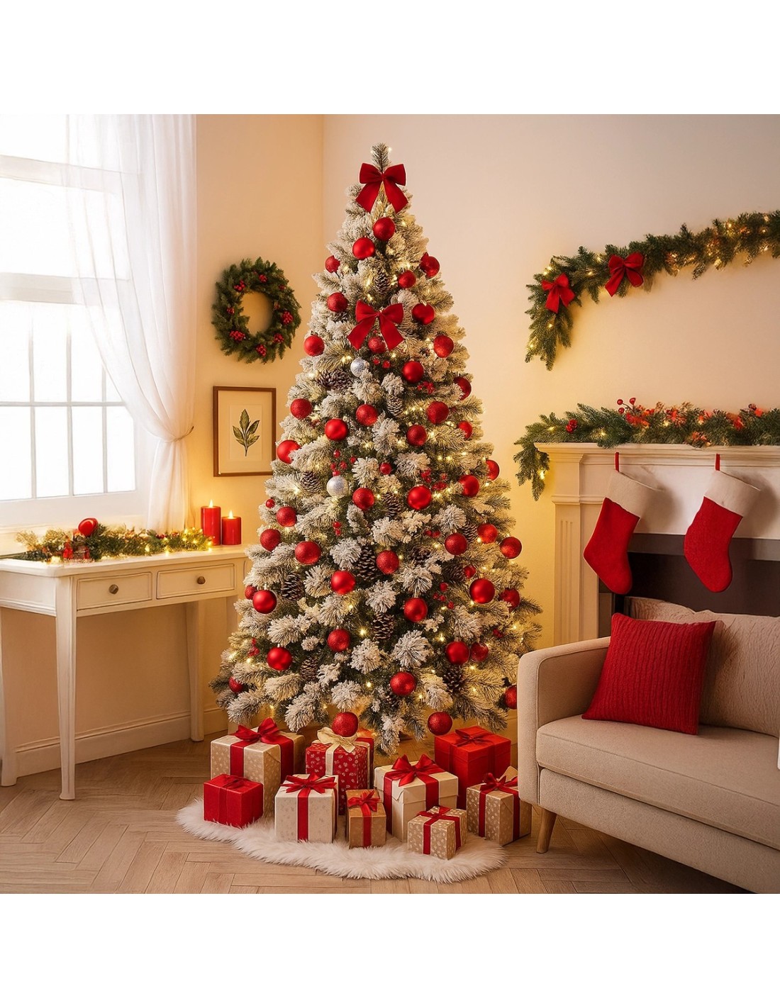 Albero di Natale Floccato "Chamonix" 210cm | Shopincasa.it