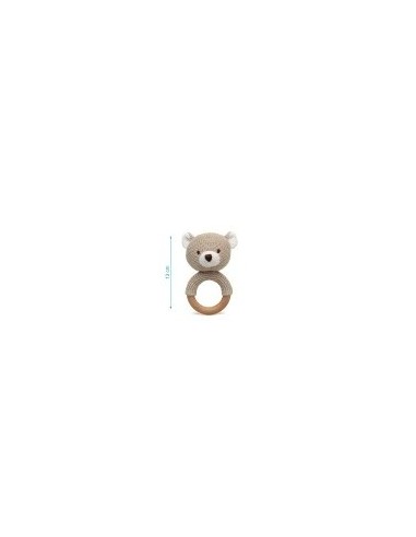 Orsacchiotto Massaggiagengive e Sonaglio in Cotone e Legno – Sicuro ed Eco-Friendly