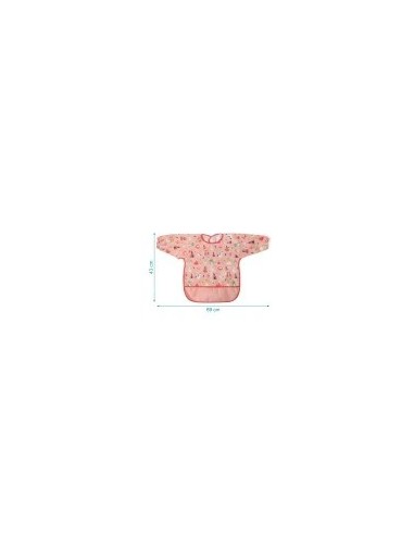 Bavaglino Impermeabile con Maniche Rosa – Morbido e Pratico