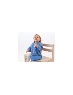 Bavaglino impermeabile con maniche blu per bambini - shopincasa.it