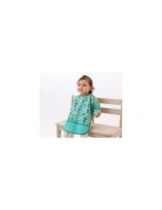 Bavaglino impermeabile con maniche verde per bambini - shopincasa.it