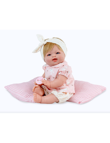 Reborn Bambola 396 Zoe 46 cm vinilica con tutina rosa e accessori | Shop in Casa