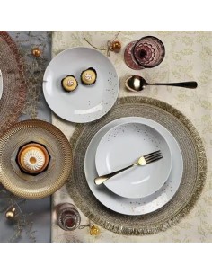 Tognana Servizio Piatti 18 Pezzi Metropolis Dream Oro in Porcellana | shopincasa.it