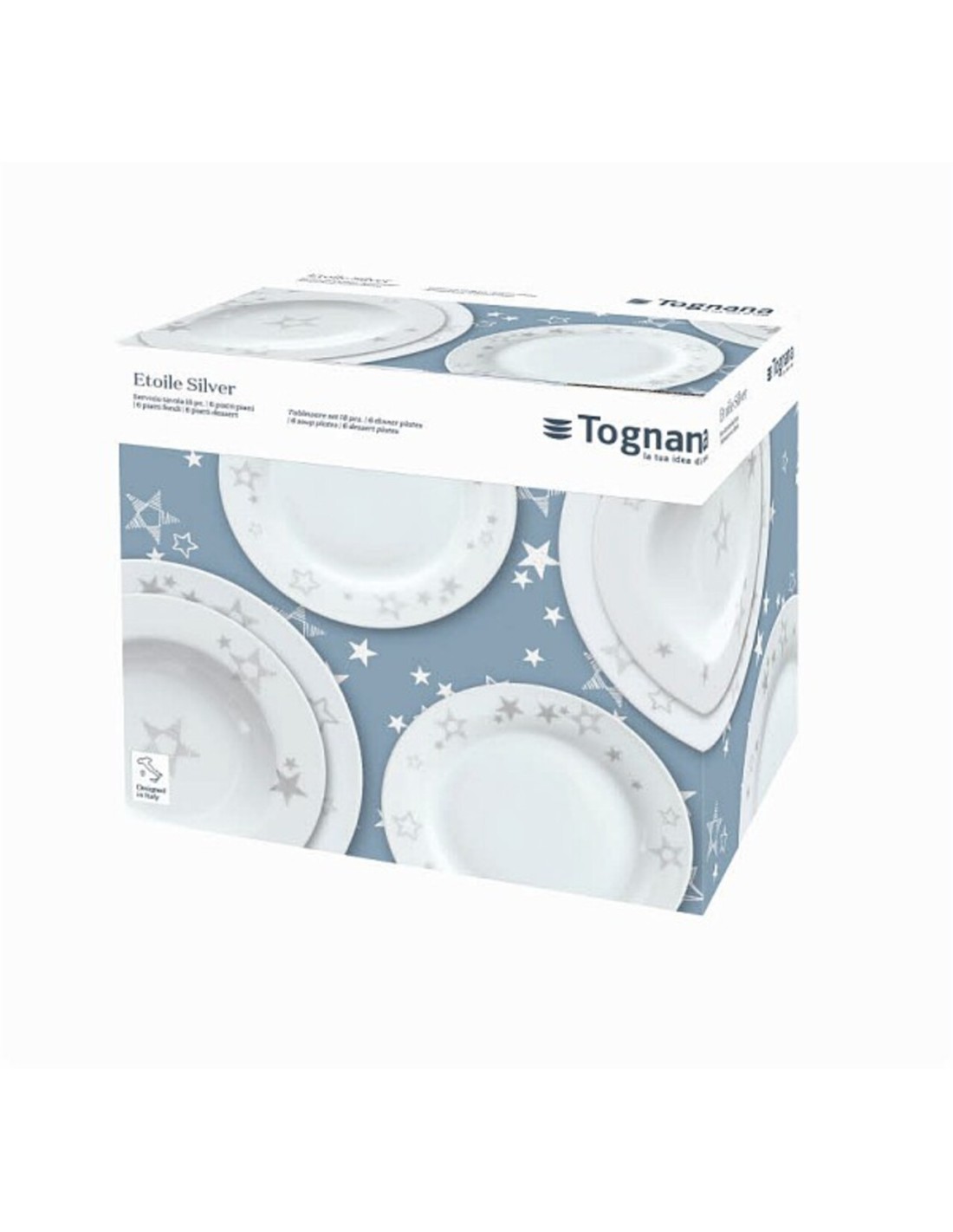 Tognana Servizio Tavola 18 Pezzi Olimpia Etoile Silver in Porcellana | shopincasa.it