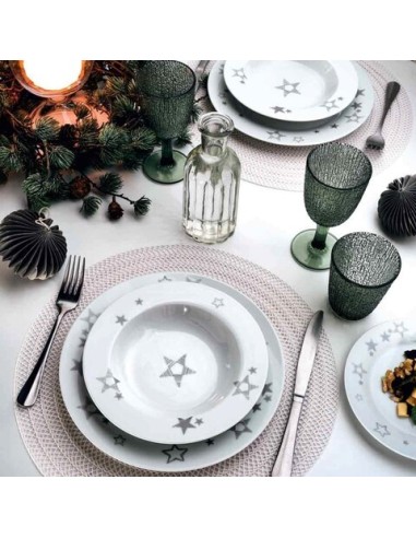Tognana Servizio Tavola 18 Pezzi Olimpia Etoile Silver in Porcellana | shopincasa.it
