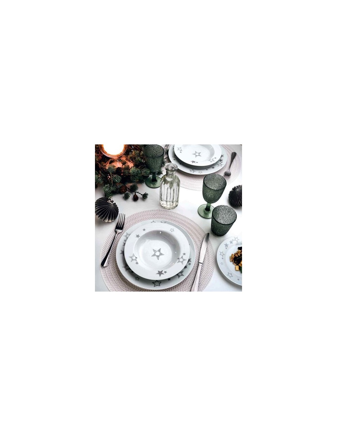 Tognana Servizio Tavola 18 Pezzi Olimpia Etoile Silver in Porcellana | shopincasa.it