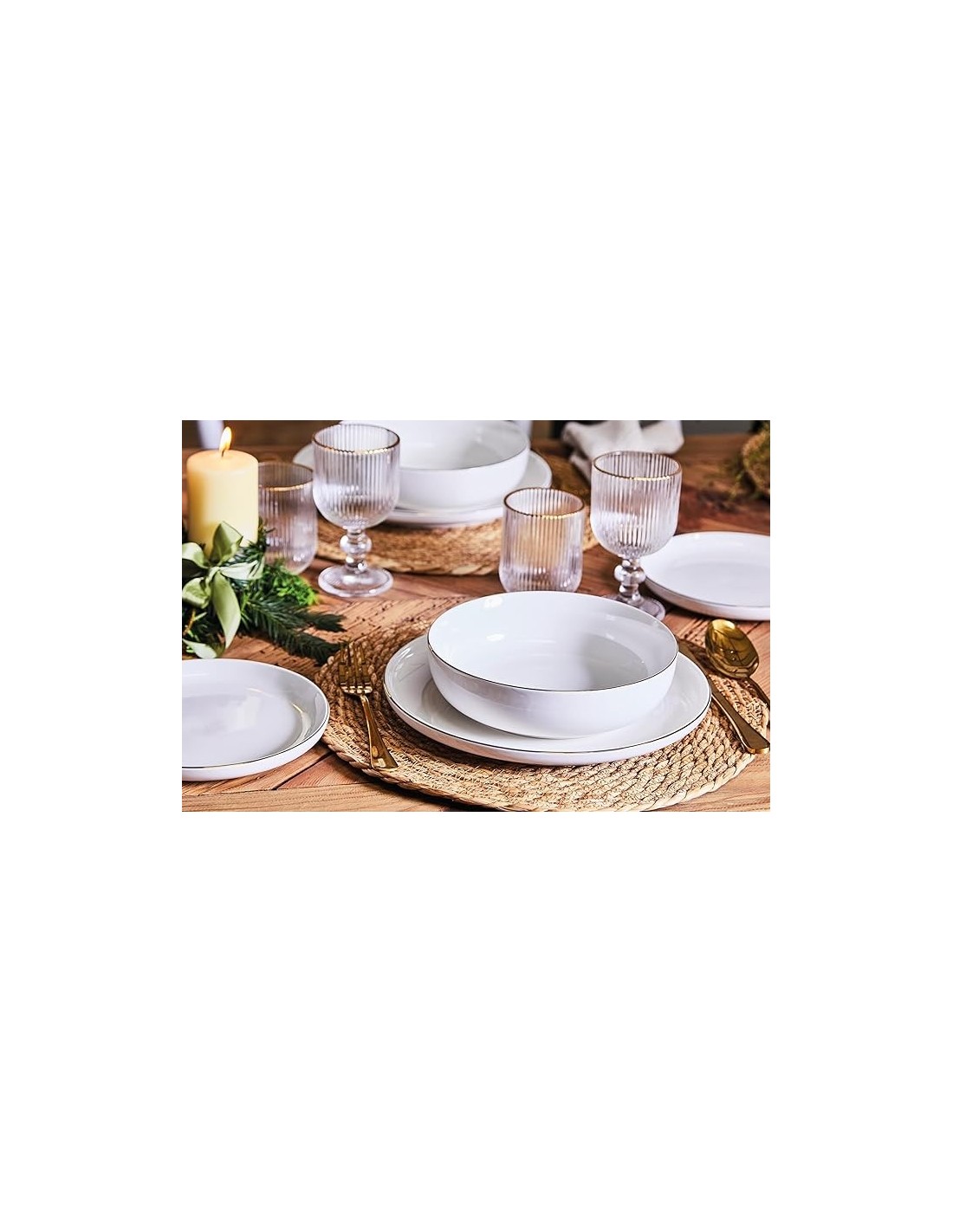 Tognana Edge Filo Oro Servizio 12 Piatti in Porcellana | shopincasa.it
