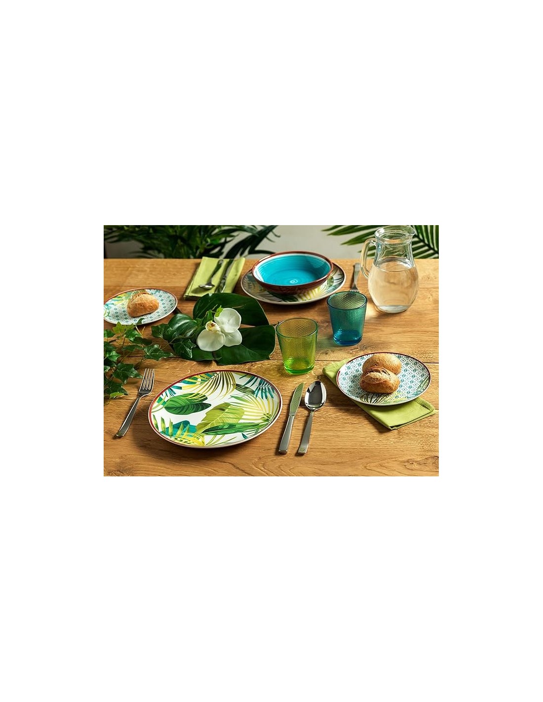Tognana Jungle Servizio Piatti 18 Pezzi Decorato a Mano | shopincasa.it
