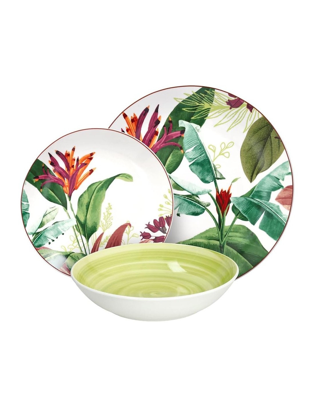 Tognana Tropicalia Servizio Piatti 18 Pezzi in Porcellana Multicolor | shopincasa.it