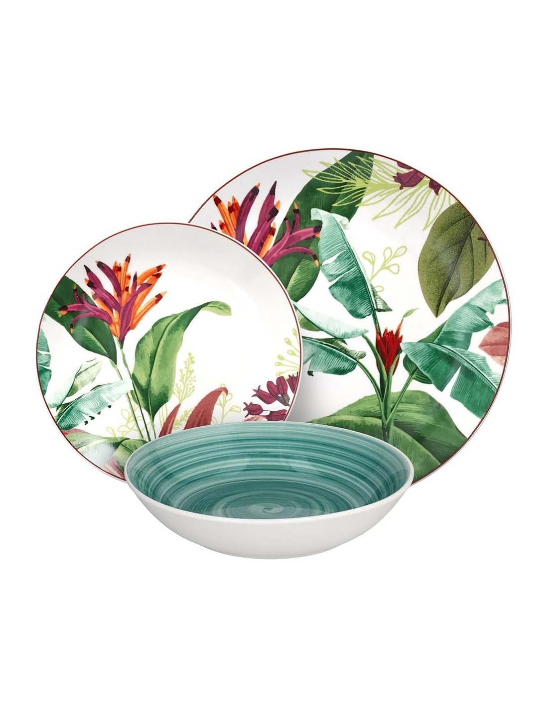 Tognana Tropicalia Servizio Piatti 18 Pezzi in Porcellana Multicolor | shopincasa.it