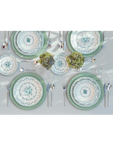 Tognana Eloise Servizio Piatti 18 Pezzi in Porcellana Verde Acqua | shopincasa.it