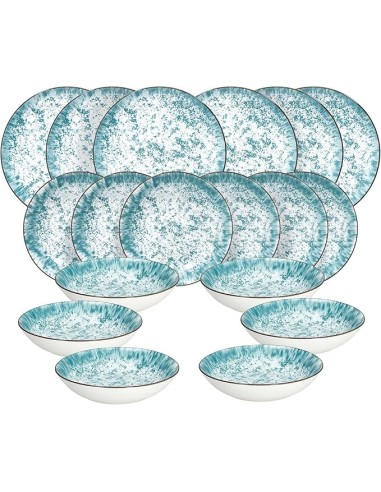 Tognana Kalos Servizio Piatti 18 Pezzi in Porcellana Azzurra | shopincasa.it